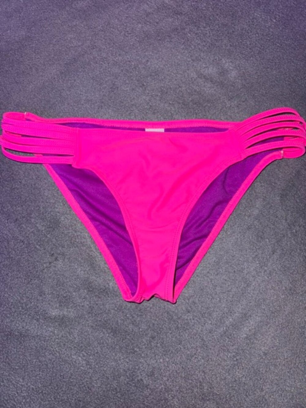 Bongo Bikini Bottom Women’s Small Pink Strappy Side Swimwear Lined